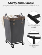 StorageWorks 160L Laundry Basket with Wheels, Rolling Hampers for Clothing - Image 4