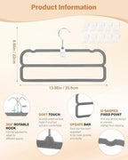 10 Pack Velvet Pants Hangers for Closet Space Saving, Thin Hanger (Black) - Image 4