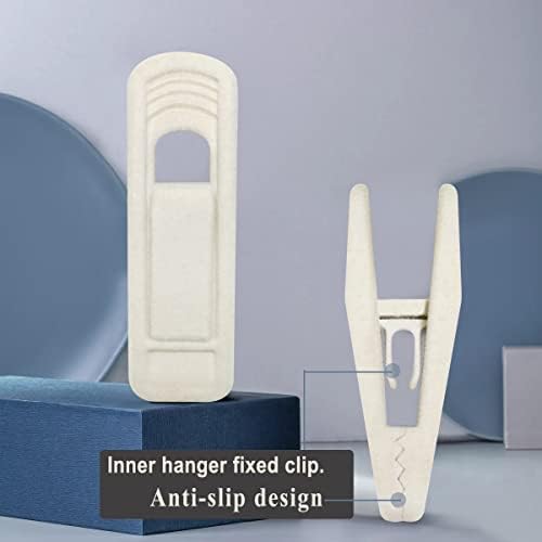 TOFIIGREM Beige Velvet Hanger Clips 60 PCS, Non-Slip Velvet Clip Work Perfectly for Ivory/Beige Velvet Hangers, Pant Skirt Hanger Velvet Clips Fit for Velvet Clothes Hangers - Image 4