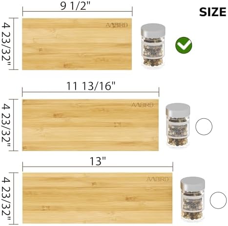 AMBIRD Bamboo Spice Drawer Organizer with Non-slip Mat,4 Tier - 2 Set Jar Spice Rack Tray From 9.5''to 19'', Seasoning Organizer for Kitchen,Cabinet,Drawers,Countertop - Image 7