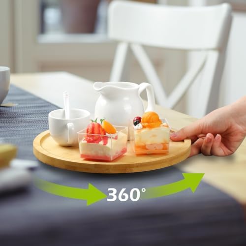 Mumufy 6 Pcs Bamboo Lazy Susan, 10 Inch Round Tray for Kitchen - Image 6