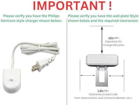 Electric Toothbrush Holder, Wall Mount, Compatible with Sonicare Holds 2 Chargers, Mounts on Single GFCI/Decora Outlet ONLY. (Charger/Brushes NOT Included), White (PS2C-GSSV) - Image 2