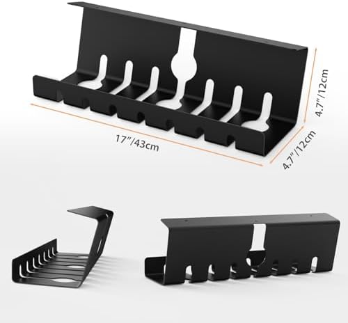 Syeeiex Under Desk Cable Management, Cord Management, Black, 17inch, 2 Set - Image 5