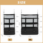 Surblue Hanging Closet Storage Bag Collapsible 3-Shelf Washable Oxford Fabric with 2 Hooks (XL 17.71 * 11.81 * 20in, Black) - Image 5