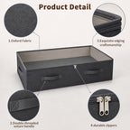 90L Under Bed Storage Bags, 600D with Clear Lids, 4 Pack, Black - Image 4