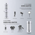 NEEWER Camera Flash Bracket H Type Mount with Umbrella Softbox Holder, 180° Swivel Adjustable Metal Light Stand Adapter with 1/4" to 3/8" Screw Adapter for Speedlite LED Light Stand Tripod (2 Pack) - Image 4