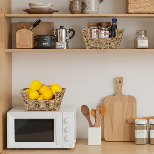StorageWorks Wicker Storage Baskets for Shelves, Pantry Baskets, Seagrass - Image 6