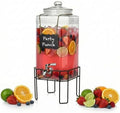 2 Gallon Glass Drink Dispenser, Drink Dispensers for Parties, Beverage Dispenser with Stand and Glass Lid, 100% Leakproof Spigot, Ideal for Lemonade, Juice, Laundry Detergent Dispenser by Edycur