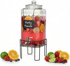 2 Gallon Glass Drink Dispenser, Drink Dispensers for Parties, Beverage Dispenser with Stand and Glass Lid, 100% Leakproof Spigot, Ideal for Lemonade, Juice, Laundry Detergent Dispenser by Edycur