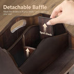 Rebee Vision Acacia Wood Mail Organizer for Desk Room Decor, Dark Brown - Image 6