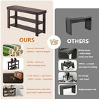 Sweetcrispy 3-Tier Shoe Rack Bench for Entryway, 35 Inches, Brown - Image 6