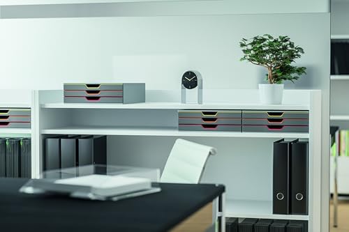 Durable Varicolor Drawer Organizer, 3 Color Coded Drawers, Gray - Image 2
