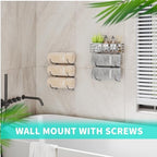 HapiRm Towel Racks for Bathroom Storage - 6 Tier Over The Door & Wall Mount Rolled Towel Storage Organizer Holder with Metal Shelf Basket for Small Bathroom, Camper, Rv - Sliver, Patented - Image 5
