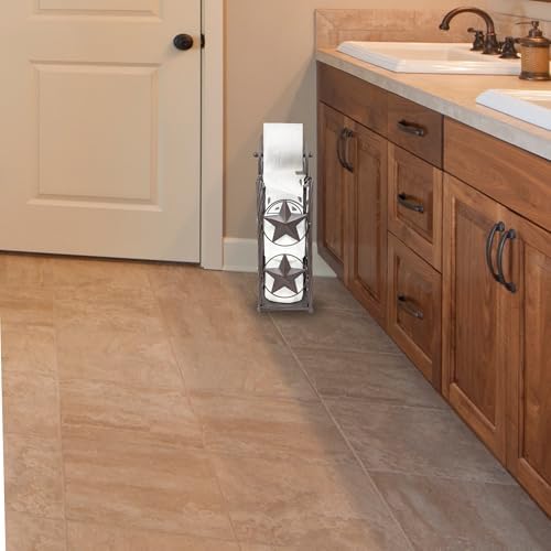 BestGiftEver Rustic Metal Western Toilet Paper Holder Storage Stand - Image 7
