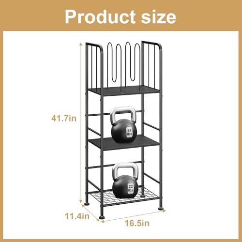 3-Tier Freestanding Towel Racks for Bathroom, Black Towel Rack Stand - Image 2