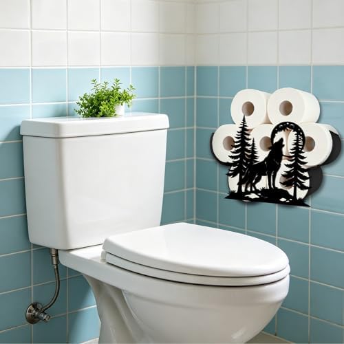Wolf Toilet Paper Holder Wall Mount/Stand for Extra 8 Rolls - Image 6