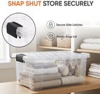 Superio Storage Bins with Lids, Clear Plastic Containers for Organizing, Stackable Totes, BPA Free, Odor Free, Organizer Boxes for Home, and Dorm (4 Pack, 36 Qt) - Image 6