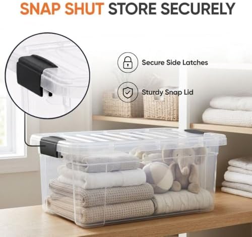 Superio Storage Bins with Lids, Clear Plastic Containers for Organizing, Stackable Totes, BPA Free, Odor Free, Organizer Boxes for Home, and Dorm (2 Pack, 36 Qt) - Image 6