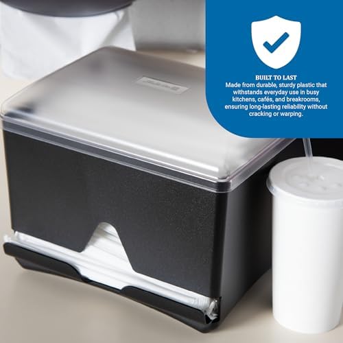 San Jamar Junior Bulk Straw Dispenser Holds 500 Straws for Restaurants, Dining Halls, and Fast Food, Plastic, 10.5 x 10.5 x 8.5 Inches, Black - Image 6