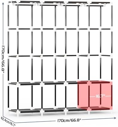 Mavivegue Clothes Organizer with 4 Hanging Rods, Portable Closet Wardrobe, Non-Woven Fabric Cover, Large Capacity Storage for Bedroom and Living Room,Black, 67" W x 17" D x 67" H - Image 2