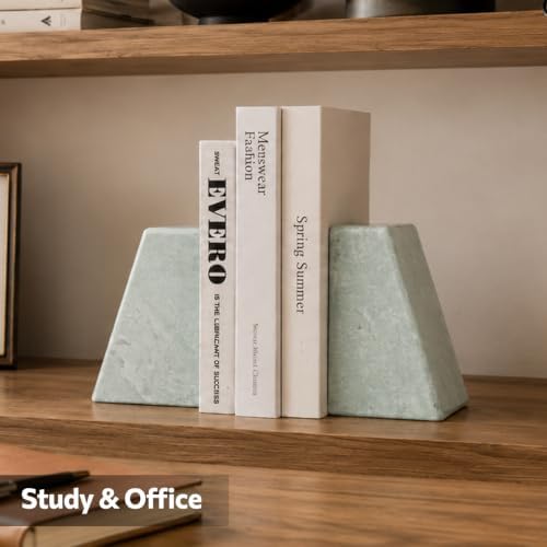 Marble Bookends for Heavy Books, 11LB Decorative Bookends for Shelves - Image 5