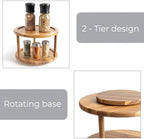Smart Design 2-Tier Acacia Turntable Lazy Susan - Image 5