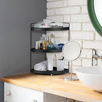 Corner Shelf 3 Tier Bathroom Countertop Organizer ，Kitchen Bathroom Countertop Perfume Trays for Dresser Cosmetic Makeup Organization Standing Shelves Space Saving Holder - Image 2