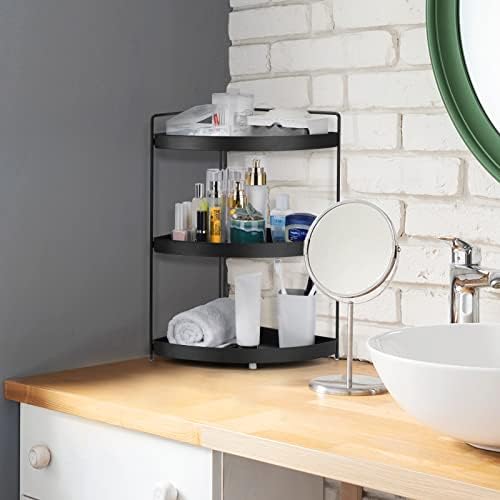 Corner Shelf 3 Tier Bathroom Countertop Organizer ，Kitchen Bathroom Countertop Perfume Trays for Dresser Cosmetic Makeup Organization Standing Shelves Space Saving Holder - Image 2