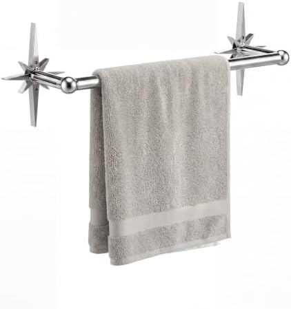 12 Inch Atomic Starburst Towel Bar, Silver Metal Bathroom Towel Rack by LOYIM