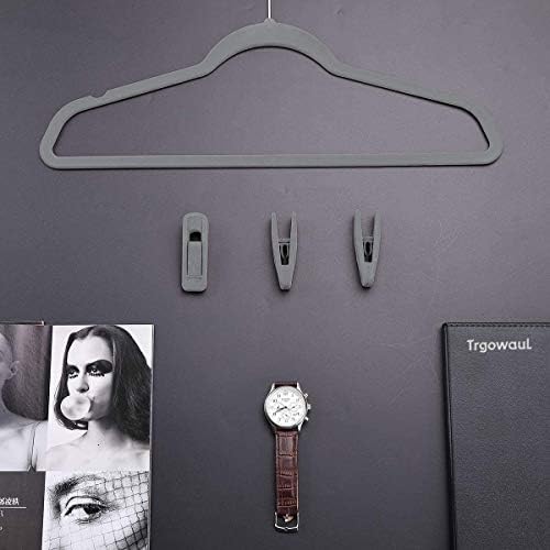 Velvet Hangers Clips, Pants Hangers Velvet Clips(60pc, Grey) - Image 5