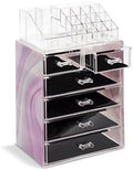 Sorbus Makeup Organizer, 6-Drawer Acrylic 2-Piece Set (Tie Dye) by Sorbus