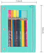 YoeeJob Pencil Pouch for 3 Ring Binder, Zipper Binder Pencil Pouches Bulk, Pencil Case with Clear Window for College, Office, Pale Lake Orchid, 24 Packs - Image 4