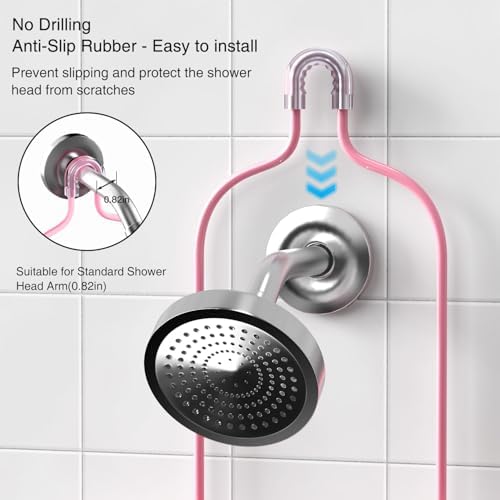DAOYA Pink 3-Tier Over Head Shower Caddy with Soap Holder & 6 Hooks - Hanging Shower Caddy for Bathroom Organizer - Image 4