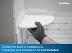 9 Inch Super White Engineered Marble Corner Shower Shelf Bathroom Caddy, Wall Mounted Shower Shelf, Classic Flatback Design (1) - Image 4
