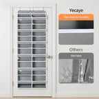 Yecaye Over The Door Organizer, 6 Tier Extra Large Behind Door Storage of 12 Compartments, 80lbs Heavy Duty Door Organizer Hanging with Clear Window for Closet Bedroom Pantry Bathroom, Grey - Image 6