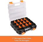Mayouko Double Side Tools Organizer, Customizable Removable Plastic Dividers, Hardware Box Storage, Excellent for Screws,Nuts,Small Parts, 34-Compartment,2 PCS Set,12.6"L x 10.6"W x 3.2"H - Image 6