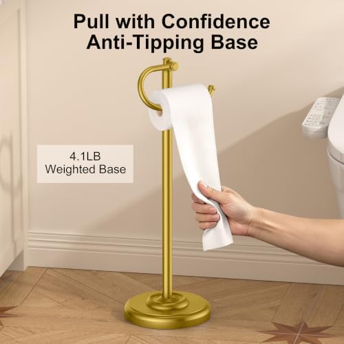 FORIOUS Toilet Paper Holder Stand, Vintage Freestanding Tissue Roll Holder - Image 3