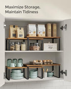 SONGMICS Cabinet Organizer Shelf, Set of 4 Spice Rack, Kitchen Storage - Image 5