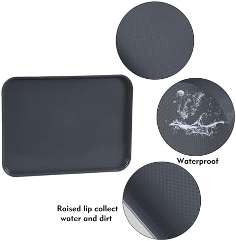 6 Packs Extra Large Plastic Trays, Rectangular Trays, Grey - Image 3