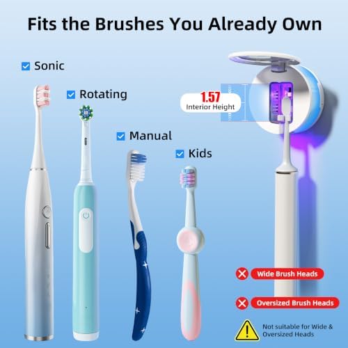 UV Toothbrush Sanitizer Holder, Dual Mode Cleaning with Ambient Lighting - Image 5