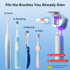 UV Toothbrush Sanitizer Holder, Dual Mode Cleaning with Ambient Lighting - Image 5