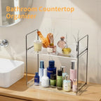NPPLUS 2 Tier Bathroom Counter Organizer Matte Black+Clear Acrylic Vanity - Image 4