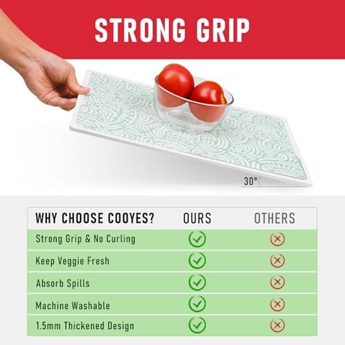 Cooyes 12 Pack Fridge Bin Liners, 12“ × 24” Refrigerator Mats with Non-Slip Particles, Drawer Liners for Kitchen Cabinets, Breathable Cloth Material BPAfree, Keep Produce Fresh Longer - Image 3
