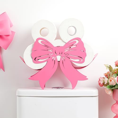 Geelin Pink Bow Bathroom Decor Pink Toilet Paper Holder 8 Rolls by Geelin