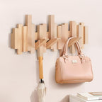 Ufine Wood Wall Mounted Coat Rack with 6 Flip-Down Hooks - Image 7