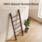 Carbonized Farmhouse Blanket Ladder, 6-Tier Rustic Wooden Rack - Image 6