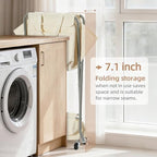 STORAGE MANIAC Collapsible Laundry Cart with Wheels 35.6"H Removable Canvas Bag Rolling Laundry Hamper Clothes Basket with Wheels, Sturdy Steel Frame Folding for Small Narrow Space Easy Storage, Beige - Image 6