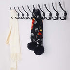 Dseap Coat Rack Wall Mount - 38” Long 10-Tri-Hooks Heavy Duty Coat Hanger Rail Wall Hooks for Hanging Coats Hats Clothing Clothes Purse Mudroom Entryway, White/Black - Image 5