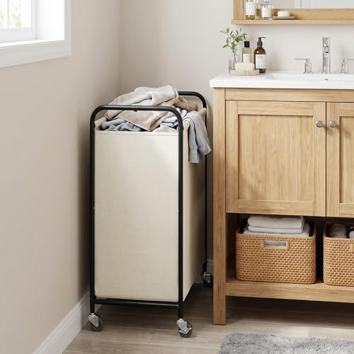 GRANNY SAYS Laundry Hamper, Large Cart with Wheels and Handles, Beige, 110L - Image 7
