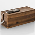 TIDITA 16" L Wooden Large Cable Management Box Round Edge (Walnut Color) by TIDITA